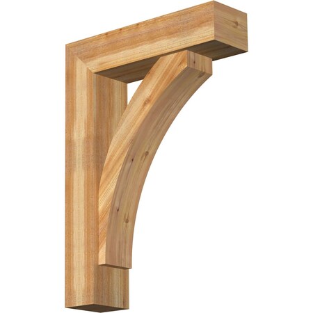 Ekena Millwork Thorton Block Rough Sawn Bracket w/ Offset Brace, Western Red Cedar, 8"W x 30"D x 42"H BKT0806X30X42THR05RWR